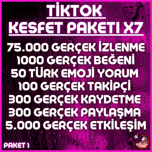  ⭐7X  TİKTOK GERÇEK KEŞFET PAKETİ 1  ANLIK⭐